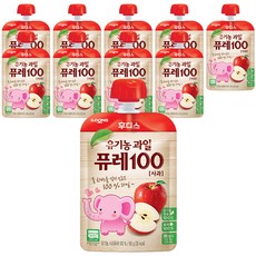 일동후디스 유기농과일 퓨레100 80g, 사과맛, 10개