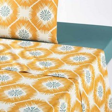 La Redoute 圖騰印花棉質薄被 F696540 黃色, 黃色+藍色