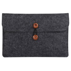 플럭스 가로 펠트 버튼 맥북 노트북 파우치, 딥 그레이, 1개