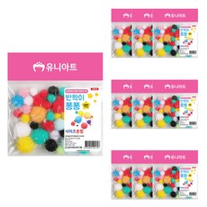 Uniart 綜合金蔥絨球材料包 G002, 10包, 混色