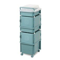 可移動收納整理箱, 復古藍色, 1入