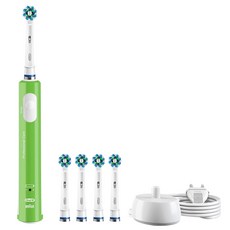 오랄비 프로 450 그린 전동칫솔 세트 + 프리시즌클린 칫솔모 크로스액션 EB20-4, 3종, 1세트