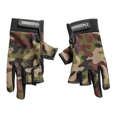 X-CORE 3指切釣魚手套 XCG-002, 迷彩