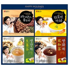 담터 차 선물세트 C-2호, 호두아몬드율무차 15p + 단호박마차 15p + 생강차플러스 15p + 쌍화차플러스 15p, 1세트