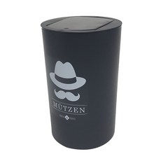 씨에스리빙 뮤첸 종량제봉투 전용 모던 원형 원터치 휴지통 20L, 블랙, 1개