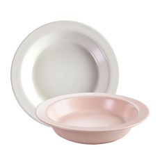 PRELUDE 陶瓷圓形餐盤組 粉色+象牙白, 1套, 單品