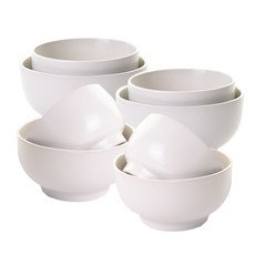 PRELUDE 素色陶瓷餐碗 S號 8入, 象牙白, 飯碗 4入+大碗 4入