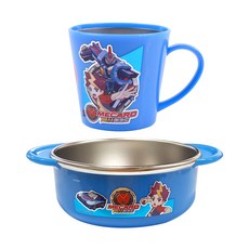 魔車戰魂不鏽鋼杯+防滑安全手柄不鏽鋼碗, 混色, 杯子+碗