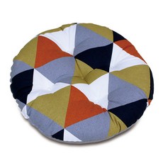 WOOREEDECO 幾何圖印花圓形坐墊