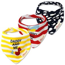 Mom's care 棉質三角印花圍兜