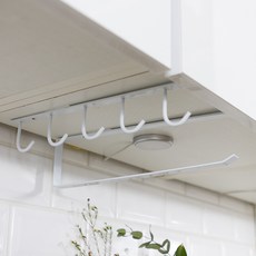 多功能夾式廚房抹布架組, 白色的, 1個