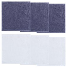 Songwol 松月 素色可掛式方巾 灰色 3入+素色可掛式方巾 3入, 白色, 1組