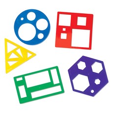 Learning Resources 幾何形狀繪圖板 5款組 LER5440, 混色, 1組