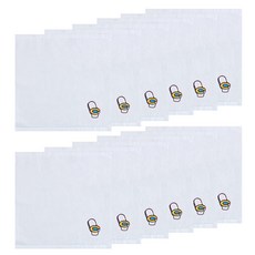 Songwol 松月 長頸鹿刺繡小方巾, 白色的, 12件