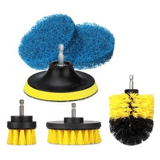 MONACO OLIVE 電動鑽頭菜瓜布刷頭快速刷洗組 + 刷具刷頭3件組, 混合色, 1套