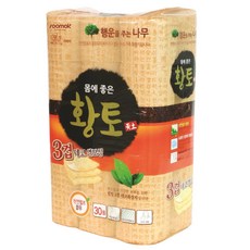 수목제지 행운을 주는 황토 3겹데코 화장지 18m, 30롤, 1팩, 30롤
