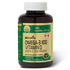 meditree Omega-3 1100+維他命D軟膠囊, 1罐, 180顆