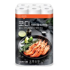 CODI 優質自然紙漿廚房紙巾, 140張, 12捲