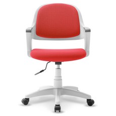 체어클럽 터치백 고급패브릭 화이트바디 의자, 레드