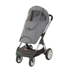 MomNest Stomom Crusi/Trailz兼容防寒推車雨罩, Black Melange