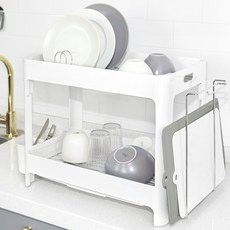 litem 盤子乾燥架 2 層, 白色