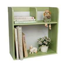 룩홈 미니 2단 480 책꽂이 A형, 그린옹이