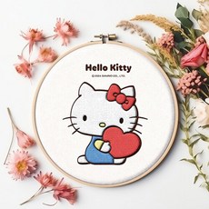 Toynpuzzle Hello Kitty 角色戳戳毛氈 愛心抱枕 DFF16-01, NSB8809943928325