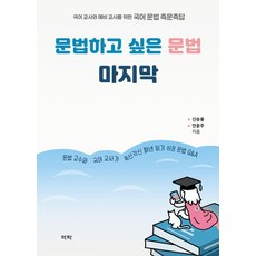 문법하고 싶은 문법 마지막: 국어 교사와 예비 교사를 위한 국어 문법 즉문즉답 (양장), 역락, 신승용, 안윤주