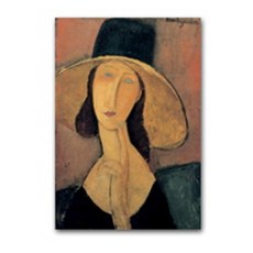 Jaewon Books 戴著大帽子的珍妮·埃比泰爾訥 名畫海報07, 莫迪利亞尼畫作