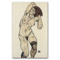 Jae Won Bromide 15:Egon Schiele/穿黑色絲襪的裸體, 埃貢席勒繪畫, 在元
