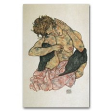 坐著的少女裸體 ： 名畫海報18, 埃貢·席勒畫作, 在元
