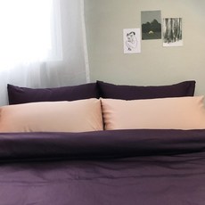 100支純棉床包被套枕套組, 深紫色