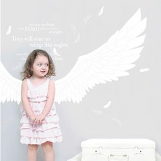 noadeco (圖案貼紙)鷹的翅膀 以賽亞書40章31節 貼紙, 金色