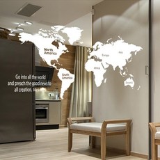 noadeco (圖案貼紙)世界地圖貼紙, 粉紅色