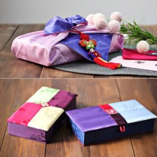 八福百合現金婚禮套組傳統婚禮, 新郎(Bongchae) 2個彩盒+葉丹波花粉色, 1套