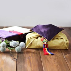 팔복상회 골드양면보자기 현금 예단 세트 신랑 봉채 2색함 + 예단보 꽃분홍색 + 예단 서식지, 혼합색상, 1세트