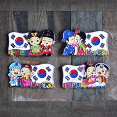 Palbok 傳統鑄造冰箱磁鐵 4 件套, 混色