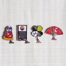 Palbok 傳統鑄造冰箱磁鐵 4 件套, 混色