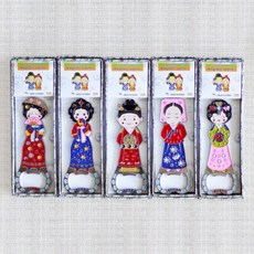 Palbok 送給外國人的傳統工藝禮品傳統鑄造開瓶器磁鐵 B 5 件套, 混色, 1套