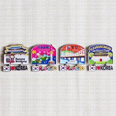 Palbok 傳統鑄造旅遊冰箱磁鐵 4 種 1 套, 混色