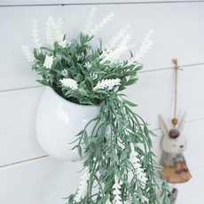 Market Blue藤蔓系列高級室內裝飾玫瑰 1枝+陶瓷, 白色薰衣草