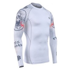 FIXGEAR 骷顱頭圖案圓領長袖貼身T恤