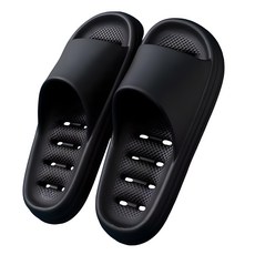 Block Mart 男性排水EVA浴室拖鞋, 1個, 黑色