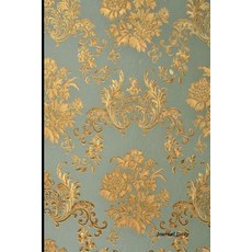 Journal Daily: Antique Golden Brown Light Blue Damask Unique Stylish Lined Blank Journal Book 6 X 9 ..., Createspace Independent Publishing Platform