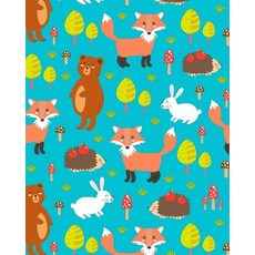 Journal Notebook Cute Foxes Rabbits and Bears Pattern 4: 172 Page Blank Journal 8 X 10 Size Unlined ..., Createspace Independent Publishing Platform