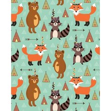 Journal Notebook Cute Tribal Raccoons Foxes and Bears Pattern 1: 172 Page Blank Journal 8 X 10 Size ..., Createspace Independent Publishing Platform