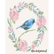 Blue Bird Journal: 8x10 Inch: Blank Book Notebook: Sketchbook Animals Watercolor: Pink Flower 100 Page..., Createspace Independent Publishing Platform