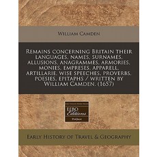 Remains Concerning Britain Their Languages Names Surnames Allusions Anagrammes Armories Monies ..., Proquest, Eebo Editions