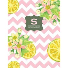 Monogram Journal S - Dot Grid Notebook: Vintage Pink Lemonade - Yellow Grey Chevron Large 8.5 X 11 ..., Createspace Independent Publishing Platform