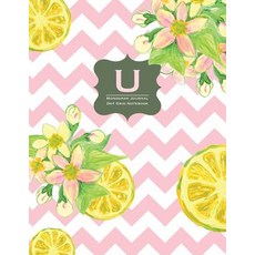 Monogram Journal U - Dot Grid Notebook: Vintage Pink Lemonade - Yellow Grey Chevron Large 8.5 X 11 ..., Createspace Independent Publishing Platform